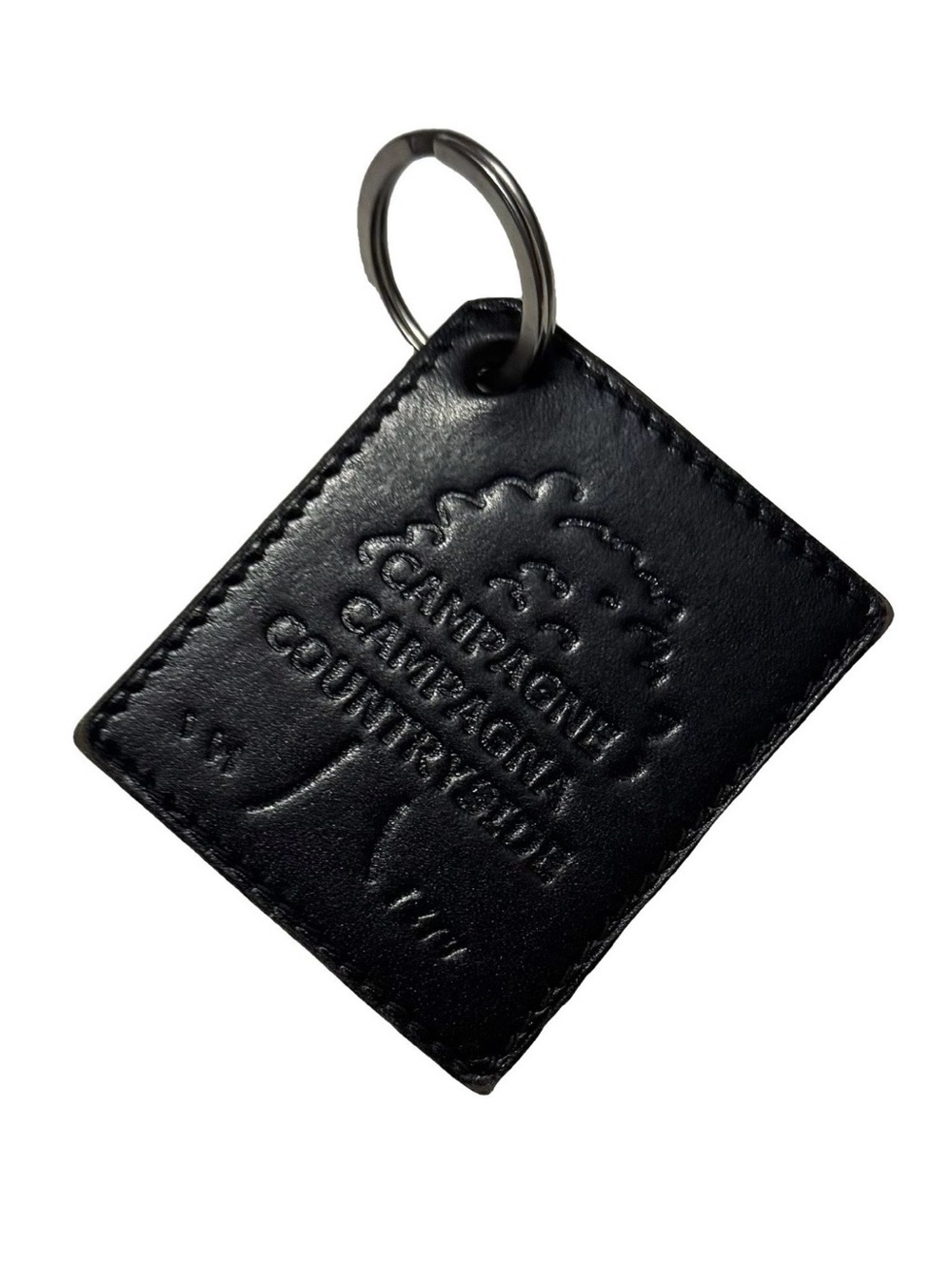 Hermès AUTHENTIC Black Leather Campagne Campagna Countryside Key Ring Bag Charm